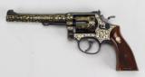 SMITH & WESSON, MODEL 17-3, LNEW, BLUE W/ENGRAVED 24KT GOLD- 2 of 25