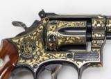 SMITH & WESSON, MODEL 17-3, LNEW, BLUE W/ENGRAVED 24KT GOLD- 18 of 25
