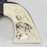 COLT SAA, 3rd GEN, "FACTORY ENGRAVED", CUSTOM ONE PIECE IVORY GRIPS. - 7 of 25