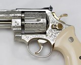SMITH & WESSON,
Model 27-2,
ENGRAVED, NICKEL, BONDED IVORY GRIPS - 8 of 24
