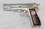 Browning Hi-Power 2nd Amendment Limited Edition Commemorative .40 S&W
ENGRAVED (1995) Polished Nickel - 2 of 25