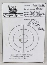 COOPER M22, VARMINT RIFLE,
"SINGLE SHOT TARGET" - 25 of 25