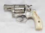 SMITH & WESSON, Model 36, Nickel Plated, Engraved, Elk Horn Grips, - 2 of 25