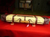 ALL LEATHER TAKEDOWN CASE / BRASS CORNERS- 32" BARRELS(2) AND COVER - 9 of 10