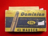 DOMINION C-I-L 43 MAUSER:
AMMO, BRASS AND DIES - 3 of 8