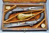 W. G. Chance (London, England),ANTIQUE, pair of antique pistols, cased - 1 of 18