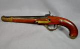 Antique percussion muzzleloading single shot pistol.
.69 caliber - 11 of 16