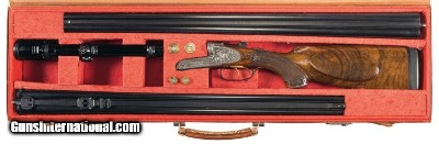 Marholdt-Peterlongo Double Rifle 348 Win Cased w Extra 12ga Bbls - Image 2 of 5