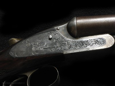 Lefever G Grade Damascus Left Hand Custom Engraved - Image 2 of 8