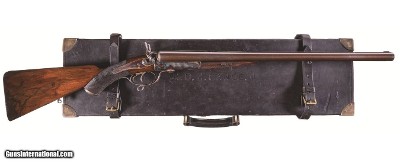 Cased W.W. Greener 12 Bore Hammer Rifle, Leftie!