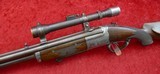 Scoped Engraved Collath Double Rifle Drilling 43 Mauser/16ga - 1 of 5
