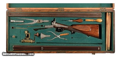 Stunning Cased A. Zimmer 2-Barrel Combo Gun