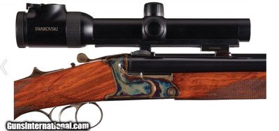 Krieghoff Optima Drilling 20ga and 375 Flanged Magnum, Scoped