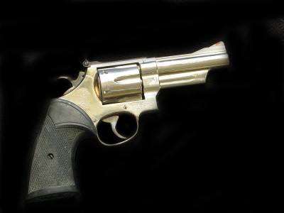 Smith & Wesson 57 41 Mag Nickel Nice - Image 1 of 3