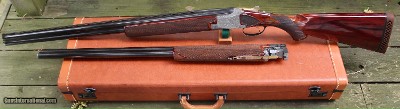 Superb Custom Engraved 20 Browning Superposed 2 Bbl. Set Cased