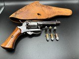 Antique Belgium 7mm Pin fire Revolver, Vintage Holster & ammo , free shipping
