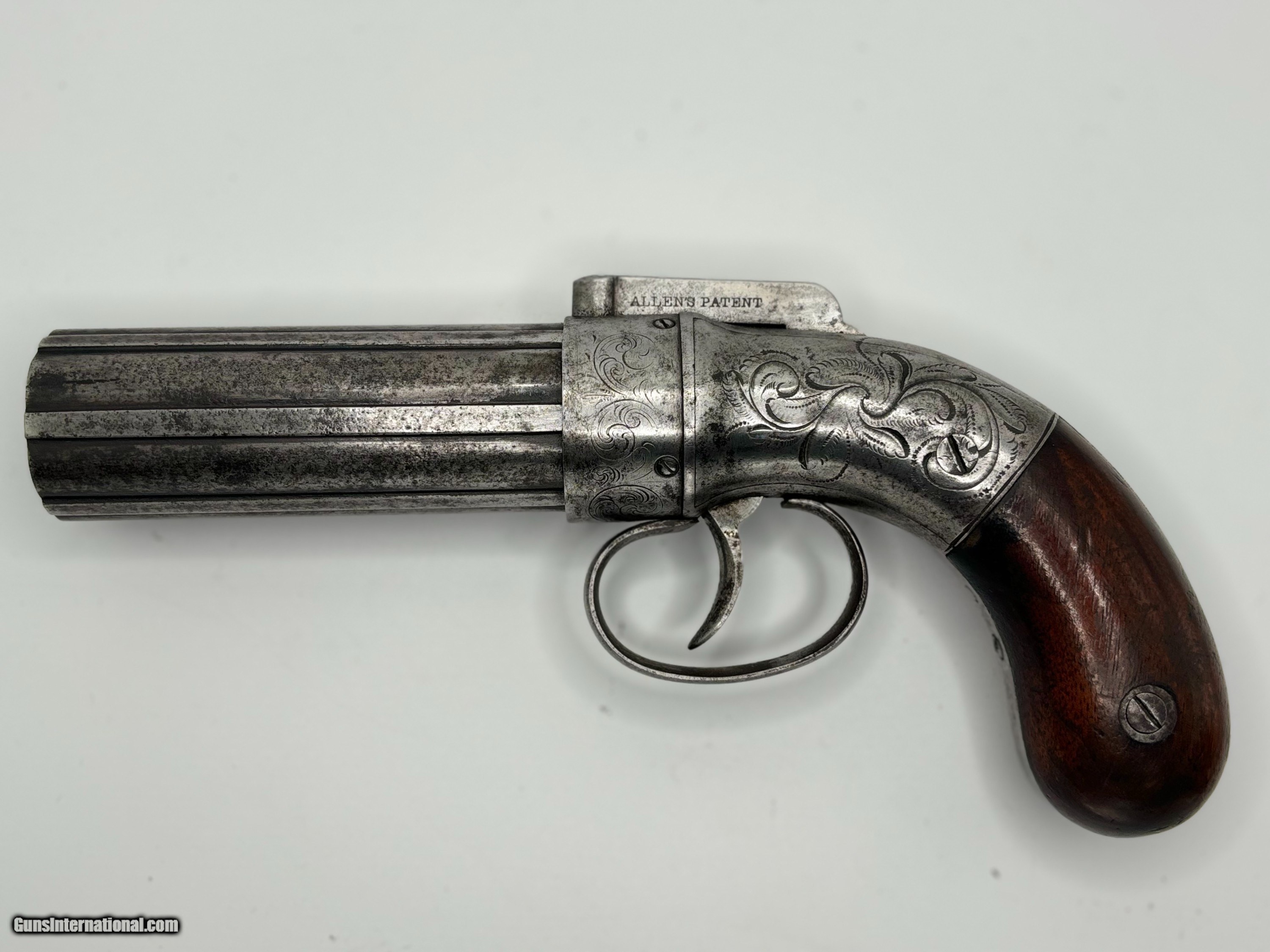 Rare Antique Allen & Thurber Bar hammer .31 Cal 6 shot Pepperbox