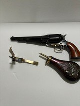 2 Vintage 1970's Black powder Uberti .44 cal revolvers, Unfired in custom case with accessories - 6 of 20