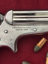 ANTIQUE Rare Sharps 4-Shot pepperbox pistol Model 4c in .32 Rimfire with case and ammo - 3 of 17