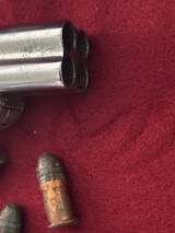 ANTIQUE Rare Sharps 4-Shot pepperbox pistol Model 4c in .32 Rimfire with case and ammo - 4 of 17