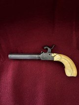Very nice Rare Antique Belgium .45 cal Pocket percussion Pistol with Ivory grips and folding trigger - 5 of 18