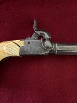 Very nice Rare Antique Belgium .45 cal Pocket percussion Pistol with Ivory grips and folding trigger - 3 of 18
