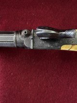 Very nice Rare Antique Belgium .45 cal Pocket percussion Pistol with Ivory grips and folding trigger - 11 of 18