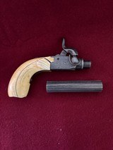 Very nice Rare Antique Belgium .45 cal Pocket percussion Pistol with Ivory grips and folding trigger - 6 of 18
