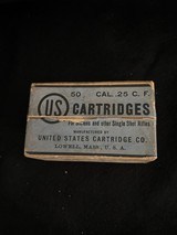 US Cartridge Company 25 Stevens Single Shot Black Powder cartridges. - 3 of 4