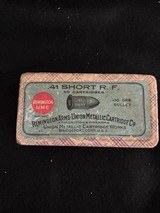 Sealed 50-round box of Remington UMC Black Powder 41 Short Rimfire cartridges - 1 of 6