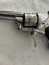 Very nice factory engraved Antique Belgium 7mm Pin fire Revolver  - 8 of 12