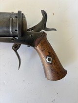 Rare nice Antique Belgium 7mm Pin fire double action Revolver  - 7 of 16