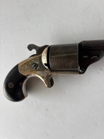 Moore’s Patent Firearms Co. Front Loading .32 cal Teat-fire single action spur trigger revolver. - Image 6 of 19