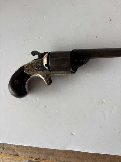 Moore’s Patent Firearms Co. Front Loading .32 cal Teat-fire single action spur trigger revolver. - Image 4 of 19
