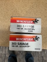 Winchester Super X 303 Savage 2 factory boxes silver tip