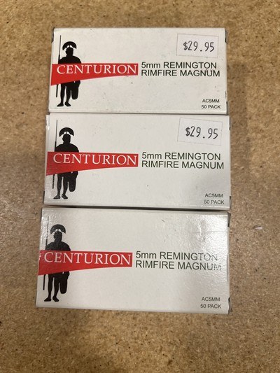 Aguila Centurion 5mm Rem Magnum rimfire 3 factory boxes