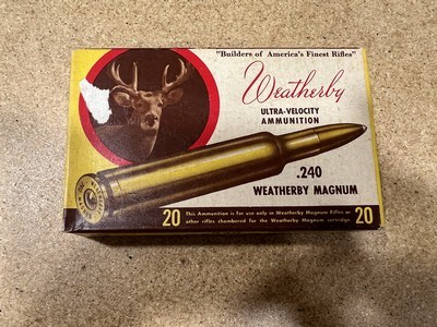 Weatherby 240 Wby Mag ammo picture box