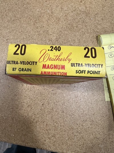 Weatherby 240 Wby Mag ammo picture box