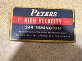 Peters High Velocity 244 Rem factory ammo - 1 of 6