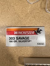Winchester Super X 303 Savage silver tip 1 factory box - Image 1 of 4