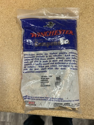 Winchester 223 WSSM 50 round bag of new brass - Image 1 of 3