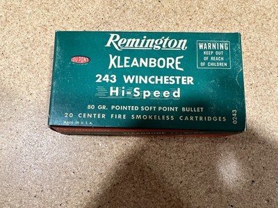 Remington Kleanbore 243 Win 1 factory full box - Image 1 of 7