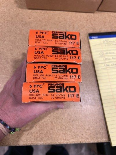 Sako 6 PPC USA 4 factory full boxes ammo - Image 3 of 12