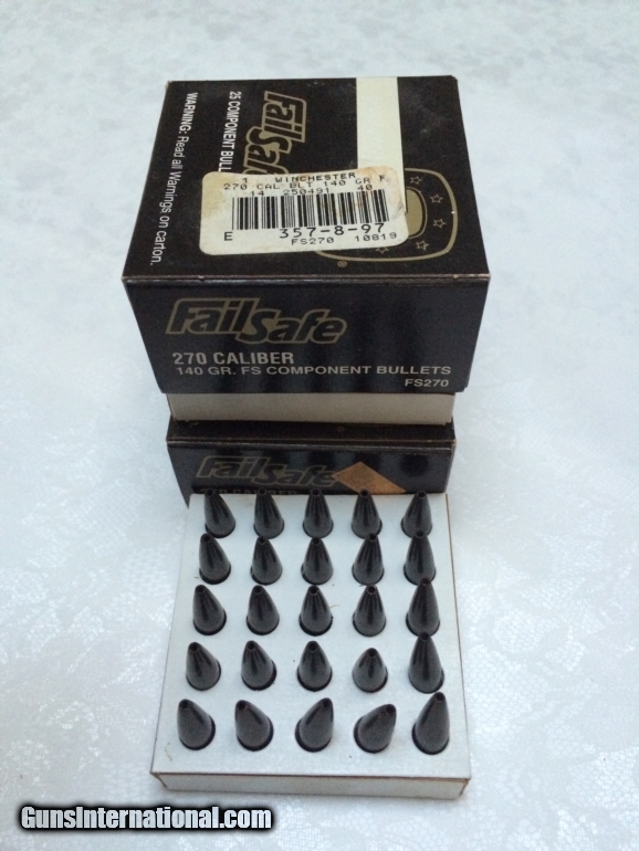 Winchester Fail Safe 270 Bullets (coated) 140 grain