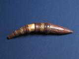 ANTIQUE LEATHER POWDER HORN - 1 of 2