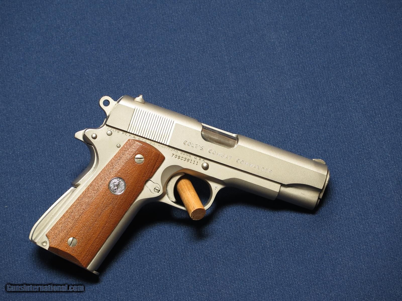 Colt 1911 Combat Commander 45 Acp Satin Nickel 9070