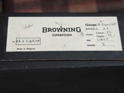 BROWNING SUPERPOSED SUPERLIGHT 12 GAUGE - Image 8 of 8