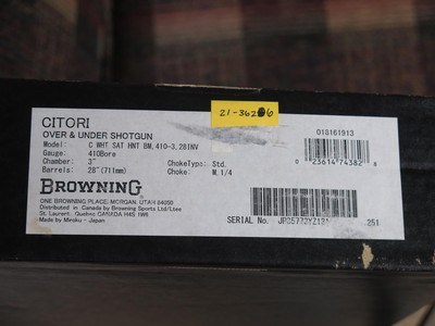 BROWNING CITORI WHITE SATIN HUNTER 410 - Image 7 of 7