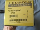 LEUPOLD VX-2 3-9x40mm SCOPES w/ WIDE DUPLEX & SUNSHADE - 7 of 8