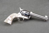 Exceptional 1930 Colt 1st Gen. SAA 45LC 4 3/4'' Nickel Wolf & Klar Carved Steerhead Pearls 99% - 7 of 15